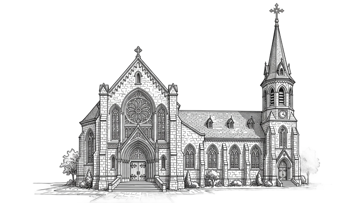 church sketch png PNG transparent background