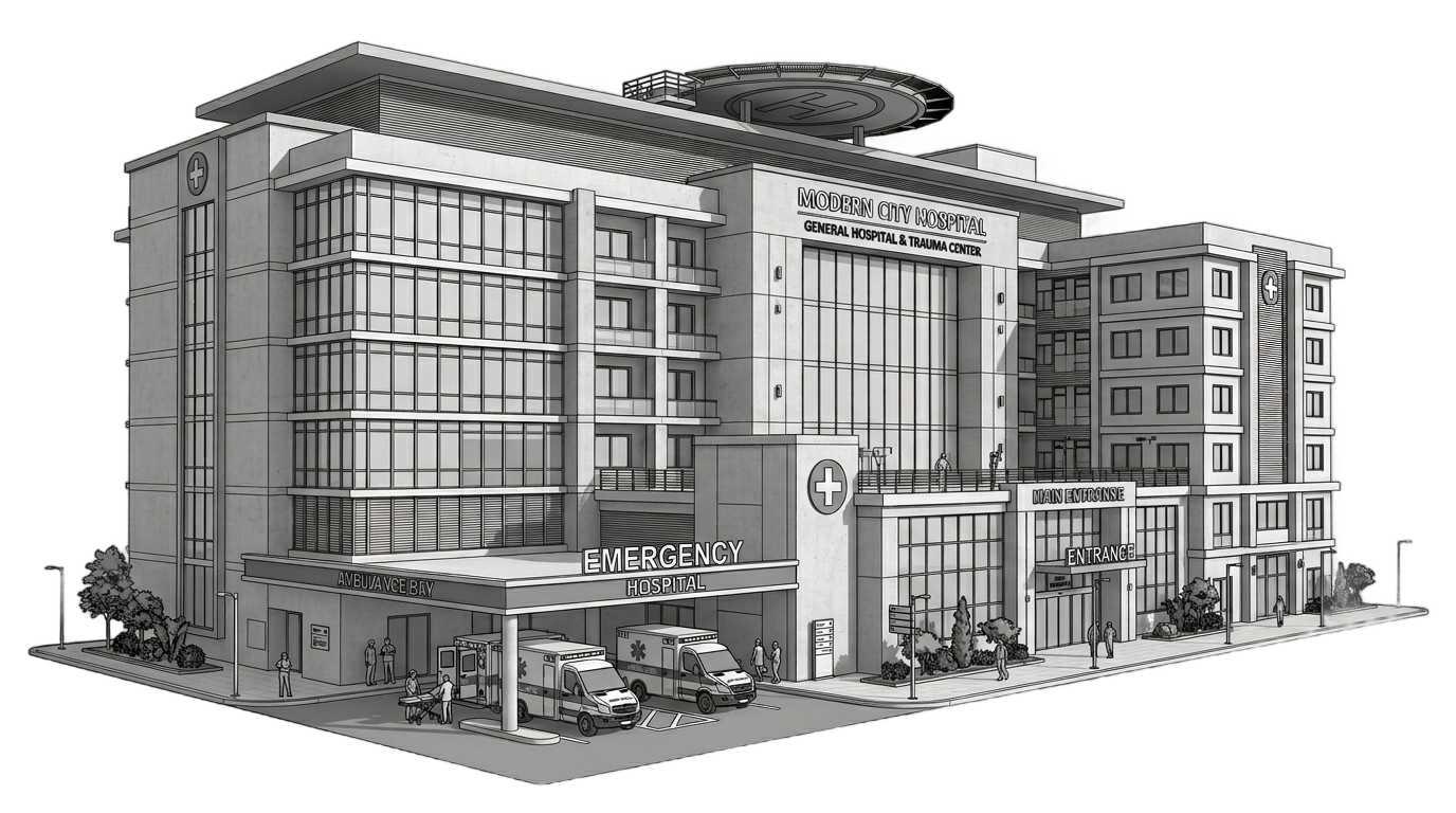 hospital png black and white PNG transparent background