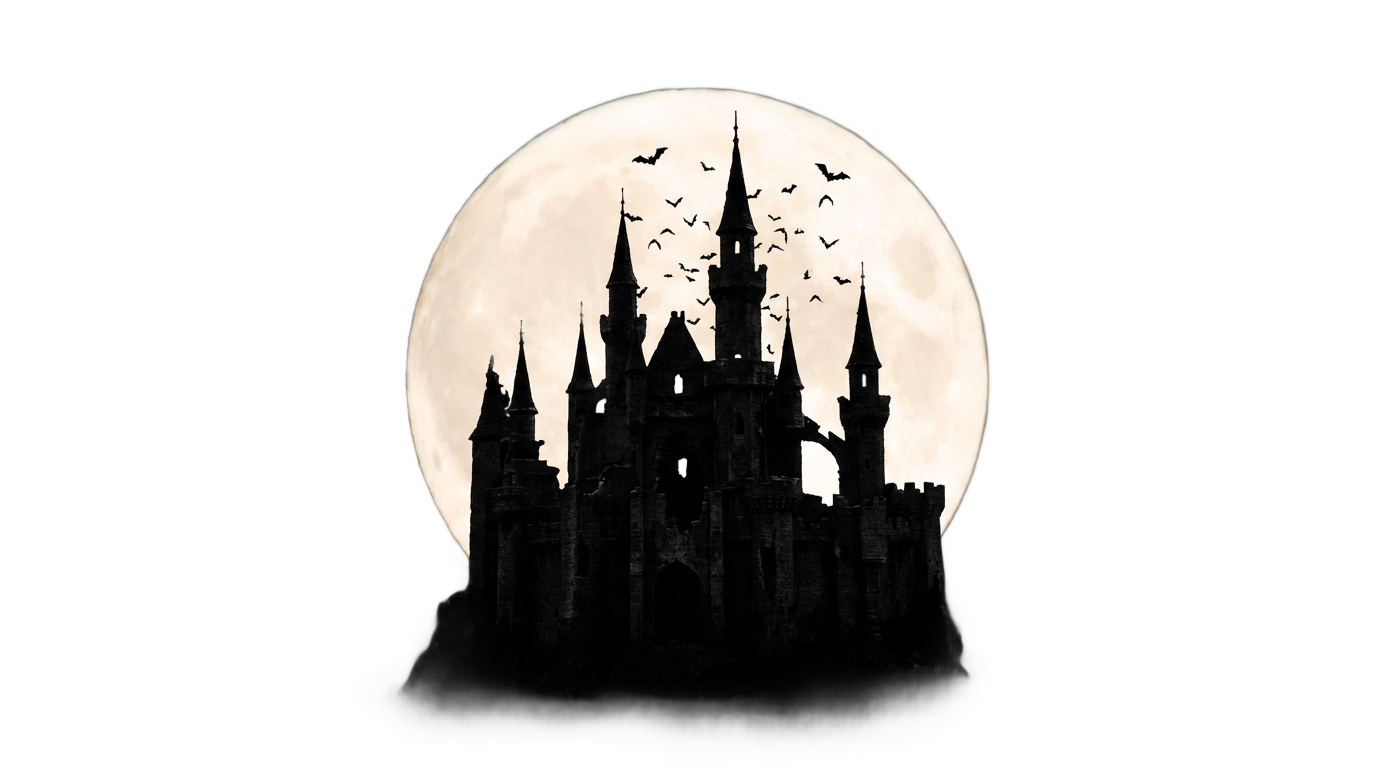 haunted castle silhouette png PNG transparent background