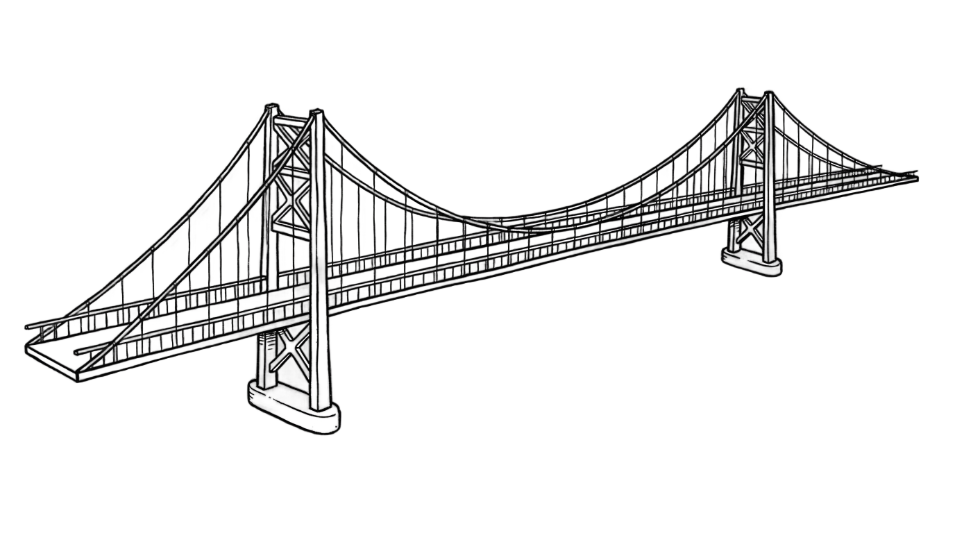 bridge clipart black and white png PNG transparent background