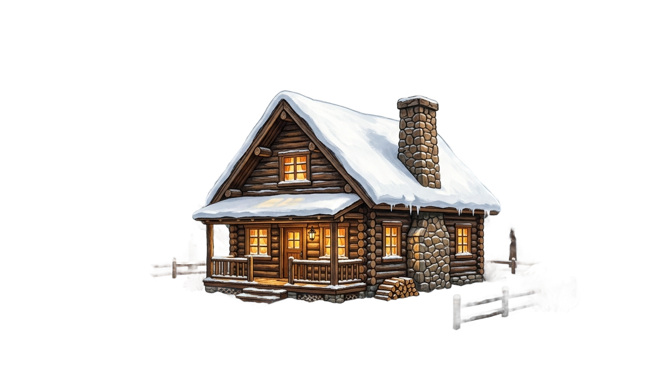 christmas cabin png PNG transparent background