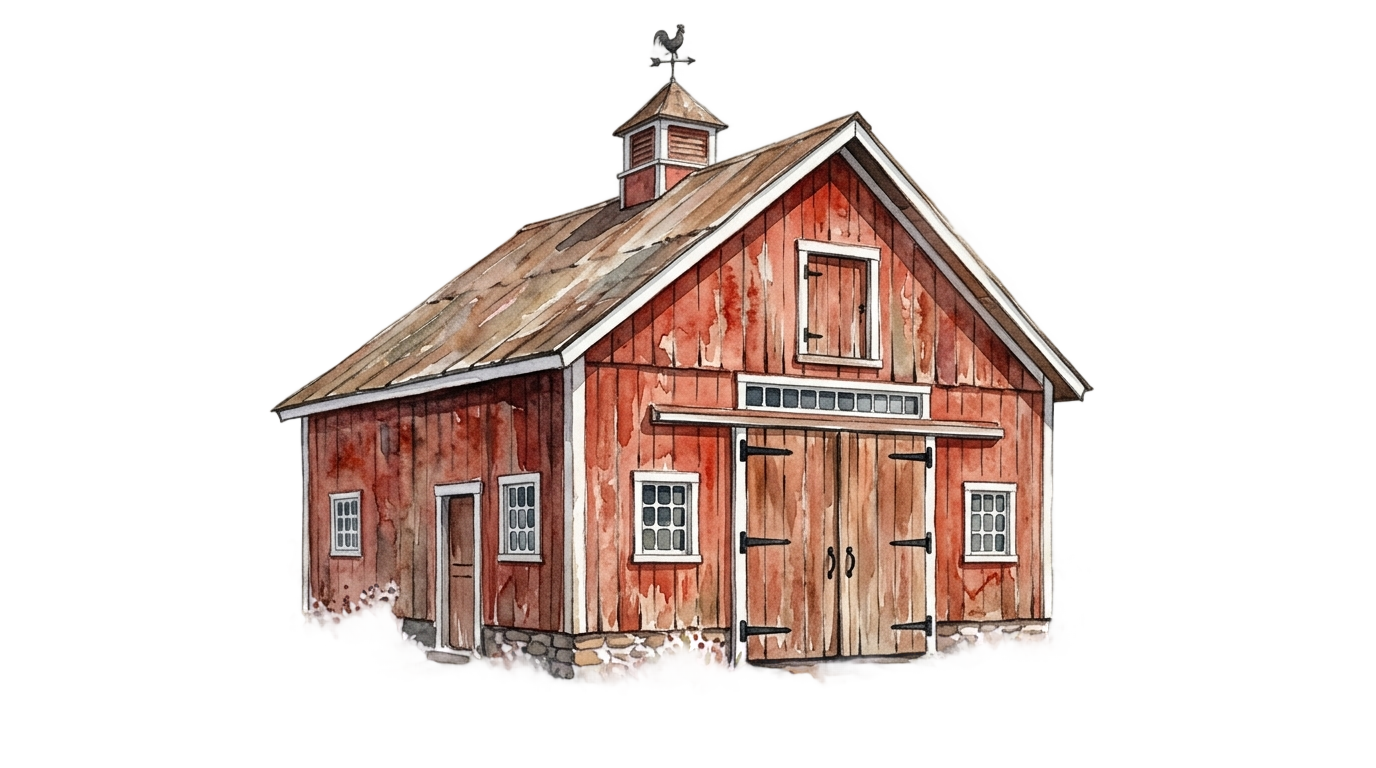 watercolor barn png PNG transparent background