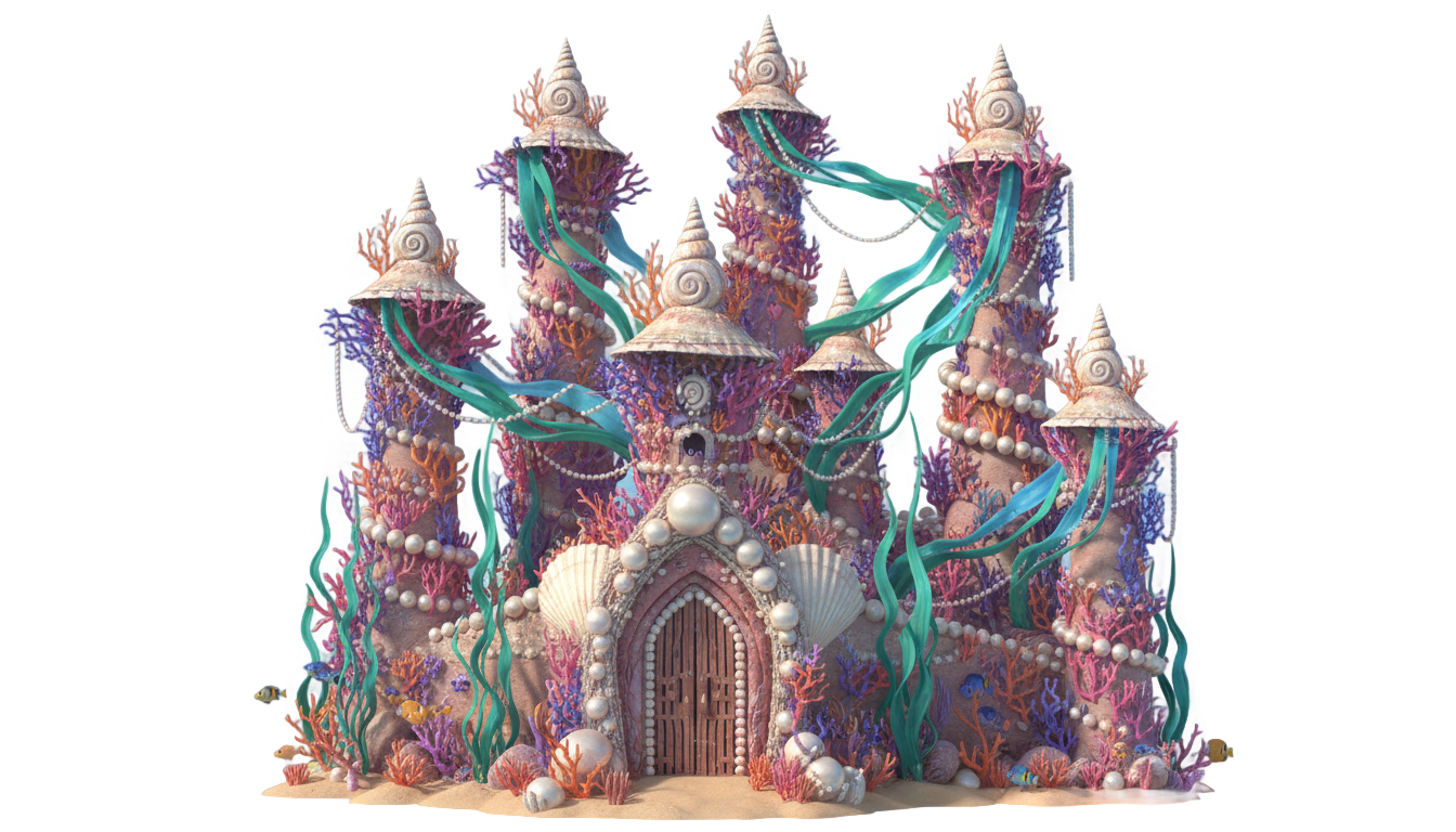 little mermaid castle png PNG transparent background