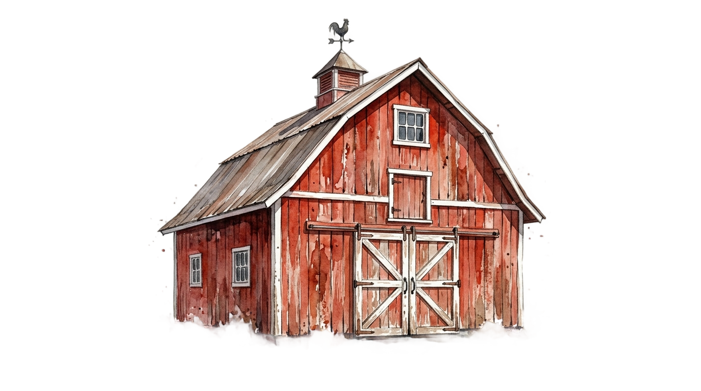 watercolor barn png PNG transparent background