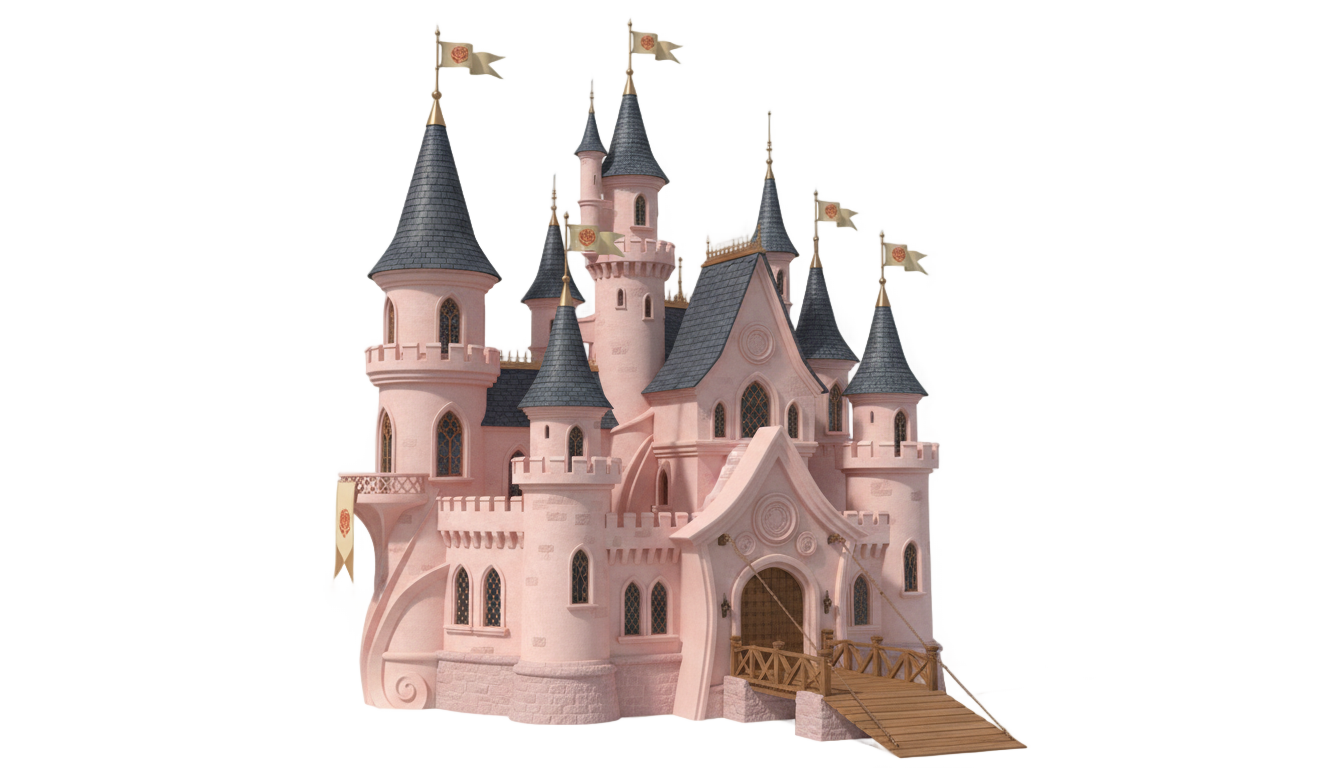pink castle png PNG transparent background