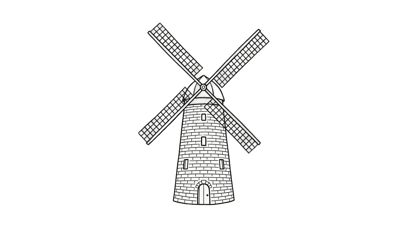windmill outline png PNG transparent background