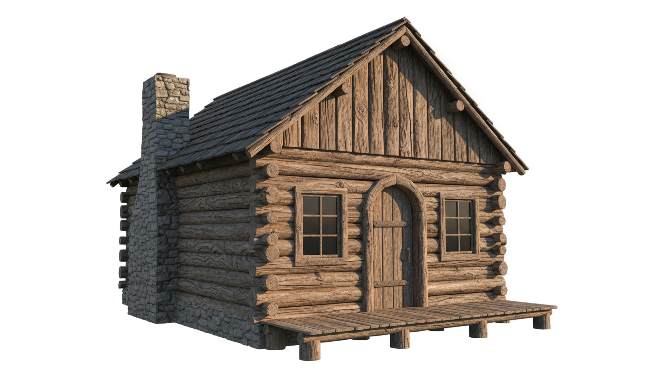 wooden house png PNG transparent background