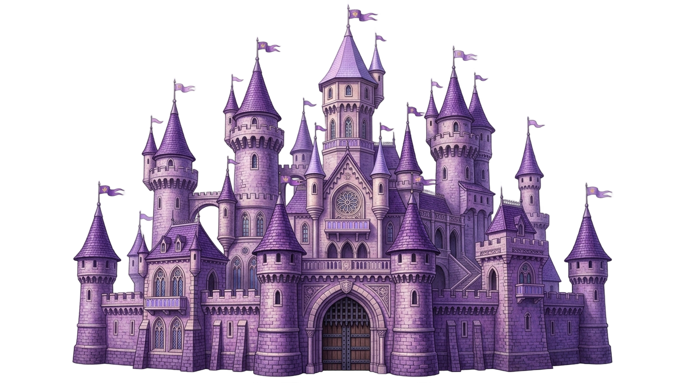 purple castle png PNG transparent background