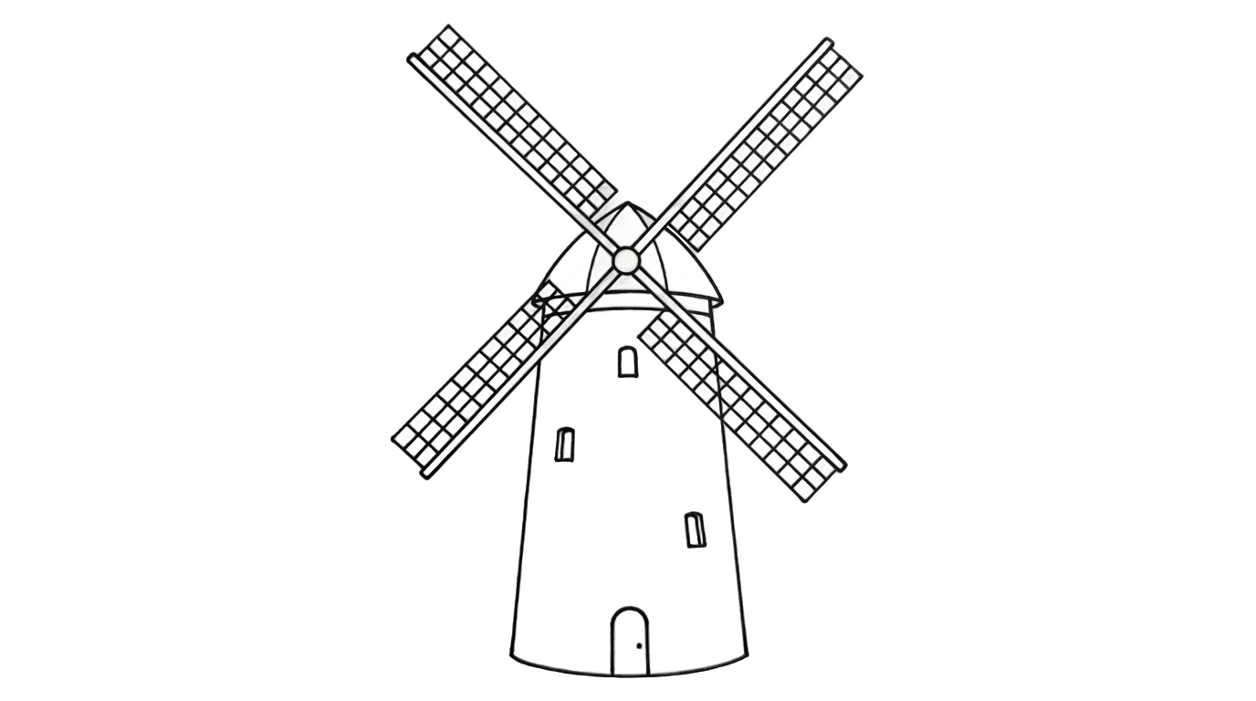 windmill outline png PNG transparent background