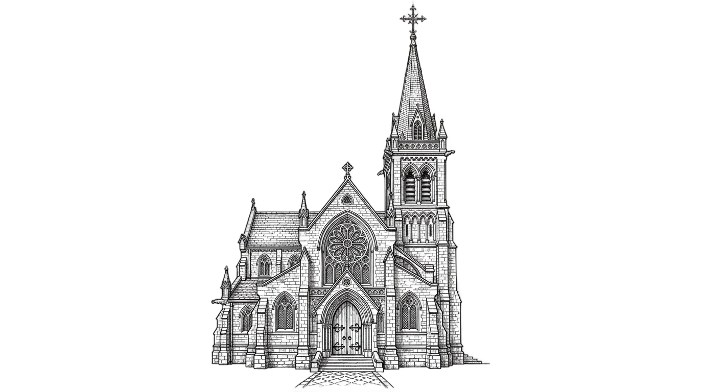 church sketch png PNG transparent background