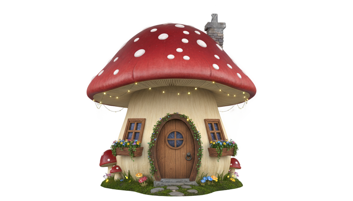 mushroom house png PNG transparent background