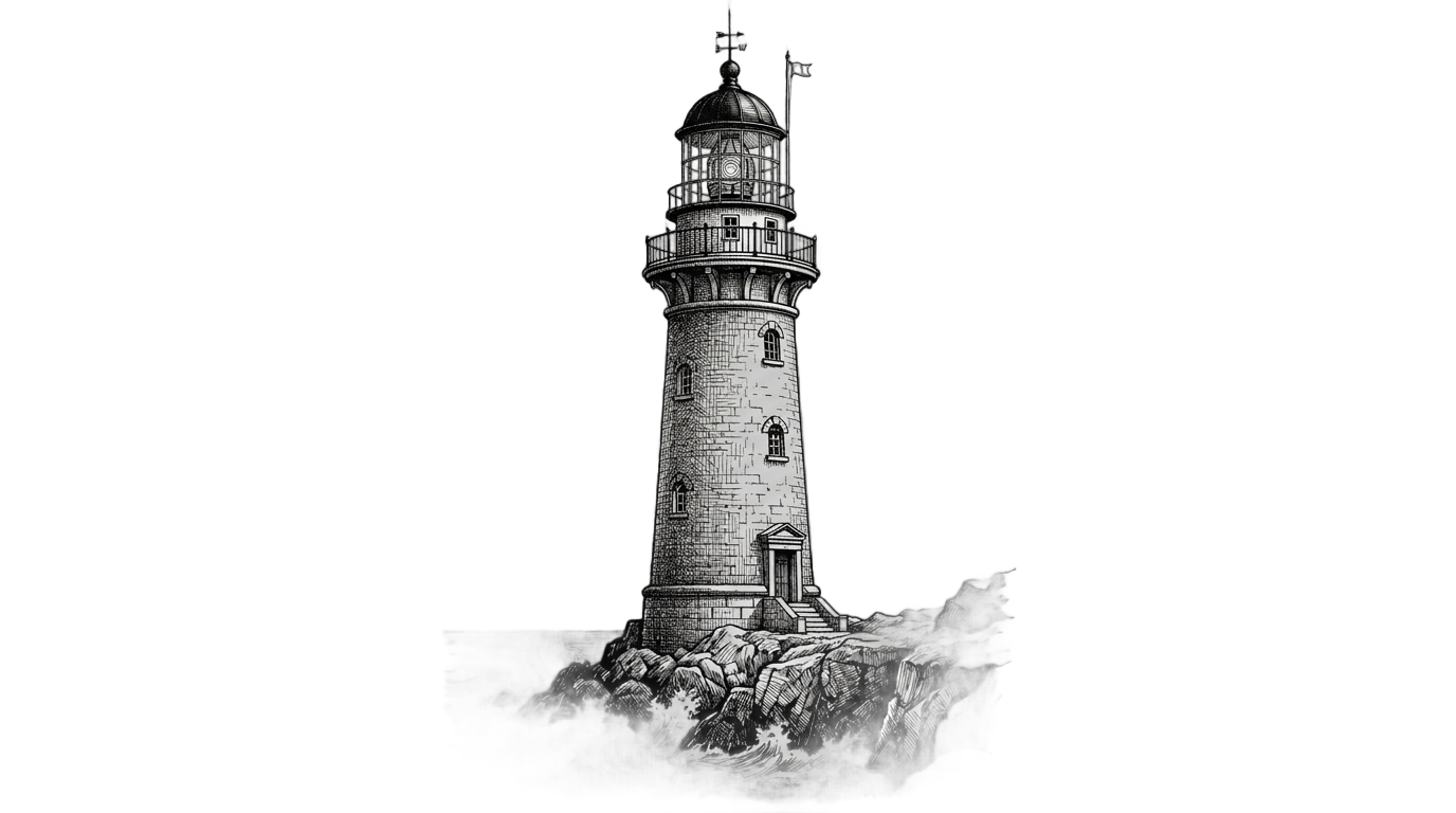 lighthouse png black and white PNG transparent background