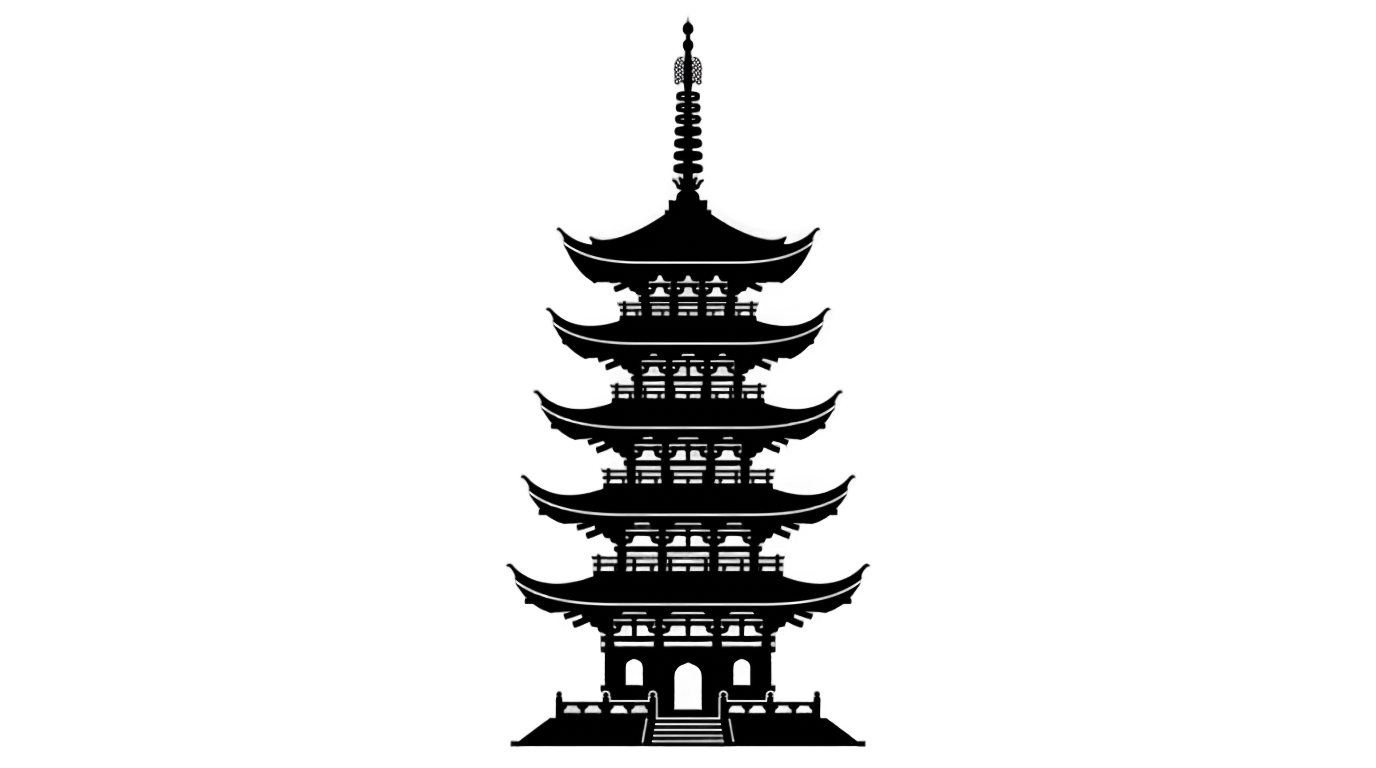 japanese temple silhouette png PNG transparent background