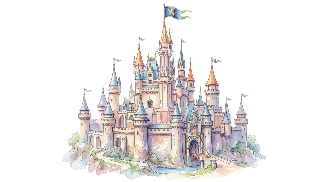 watercolor castle png PNG transparent background
