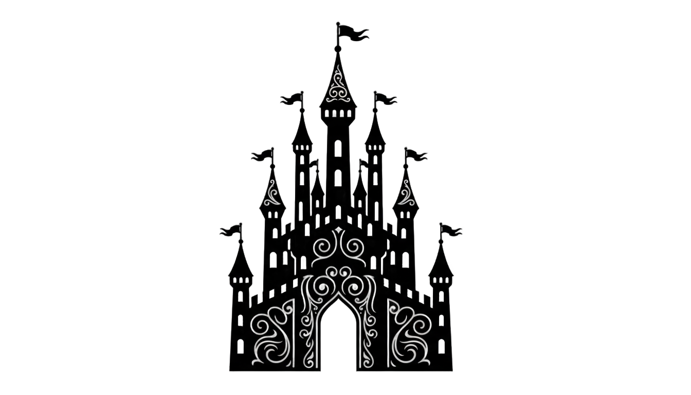 princess castle silhouette png PNG transparent background