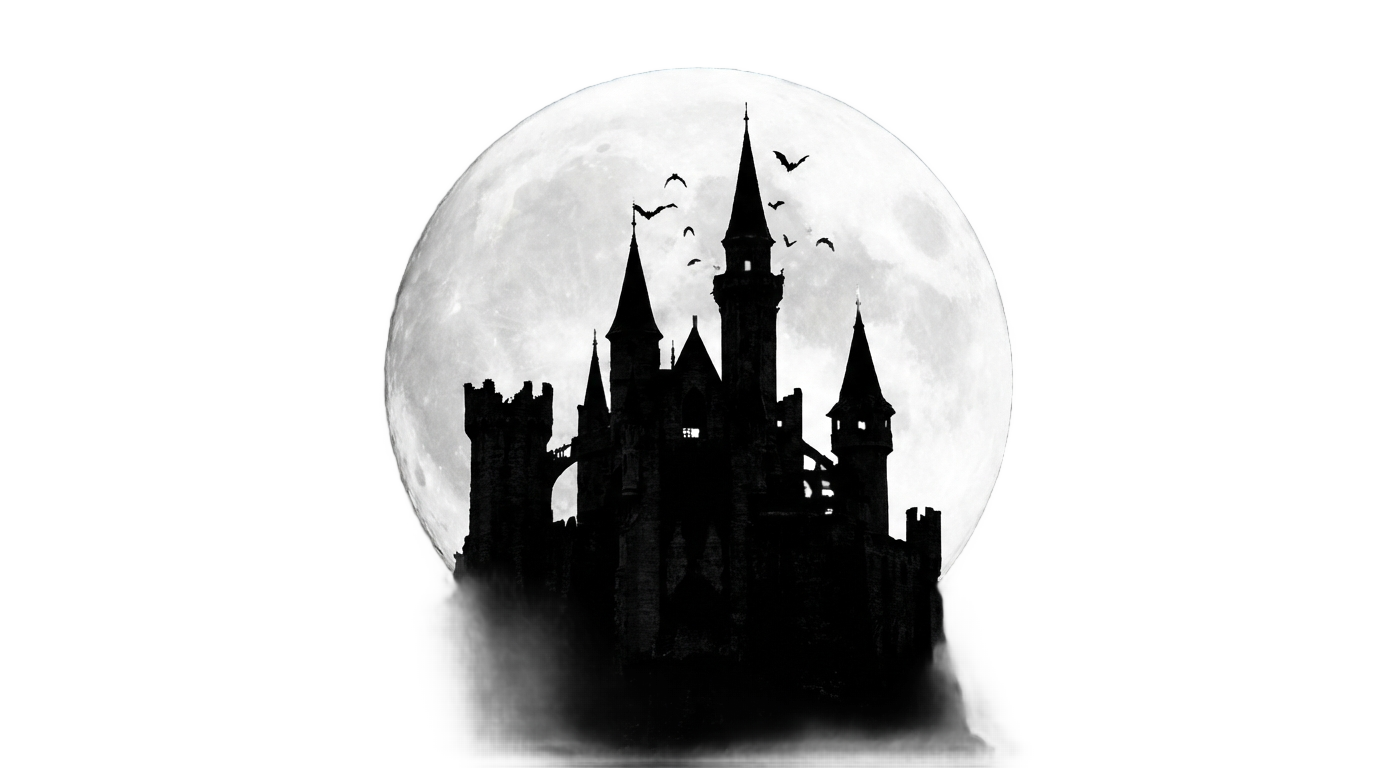 haunted castle silhouette png PNG transparent background