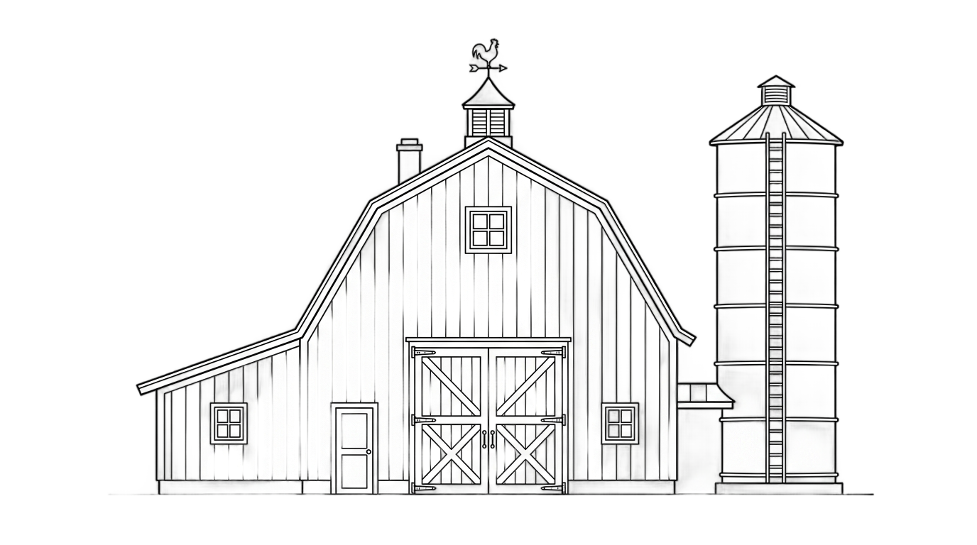 barn outline png PNG transparent background