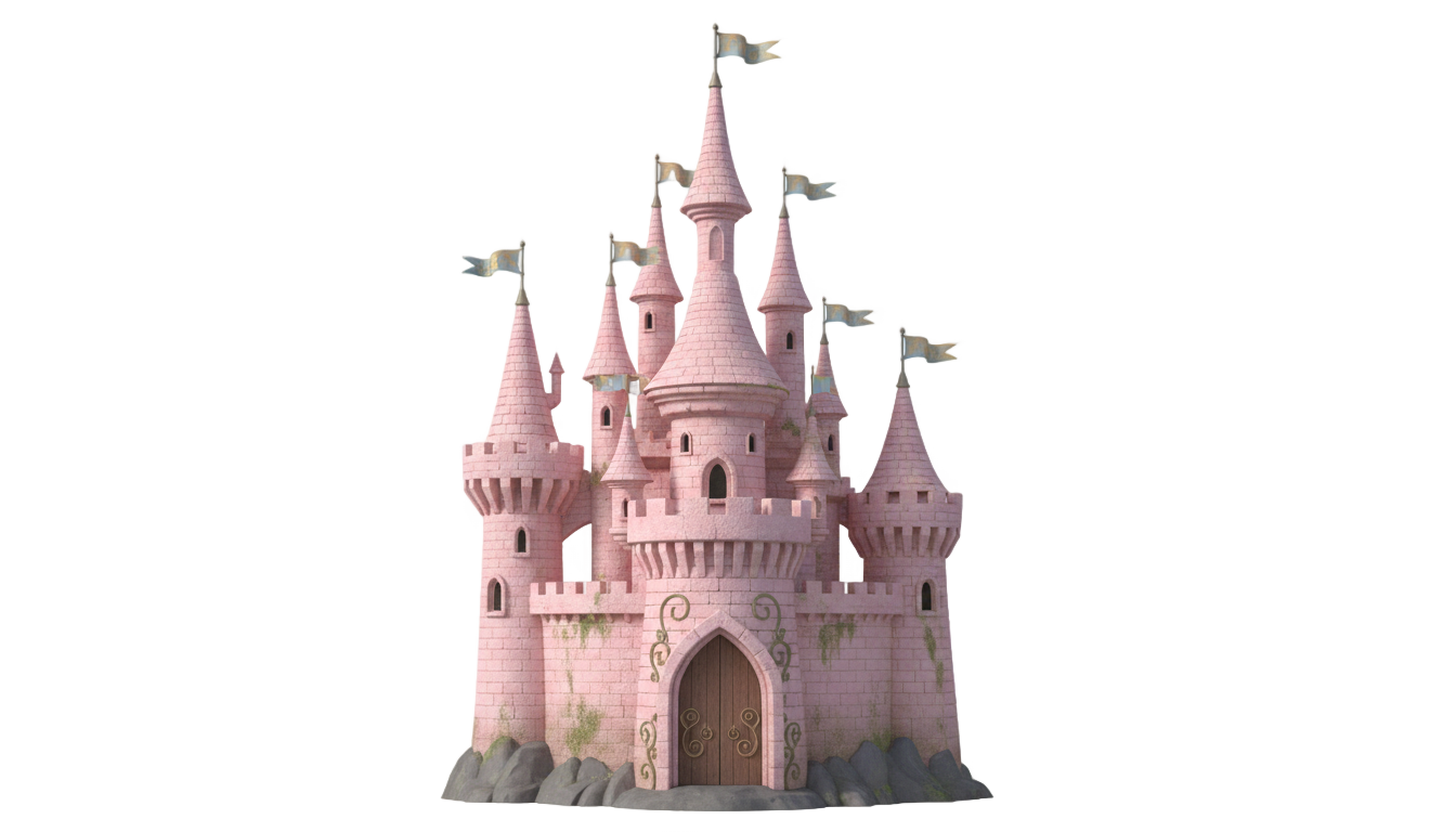 pink castle clipart png PNG transparent background