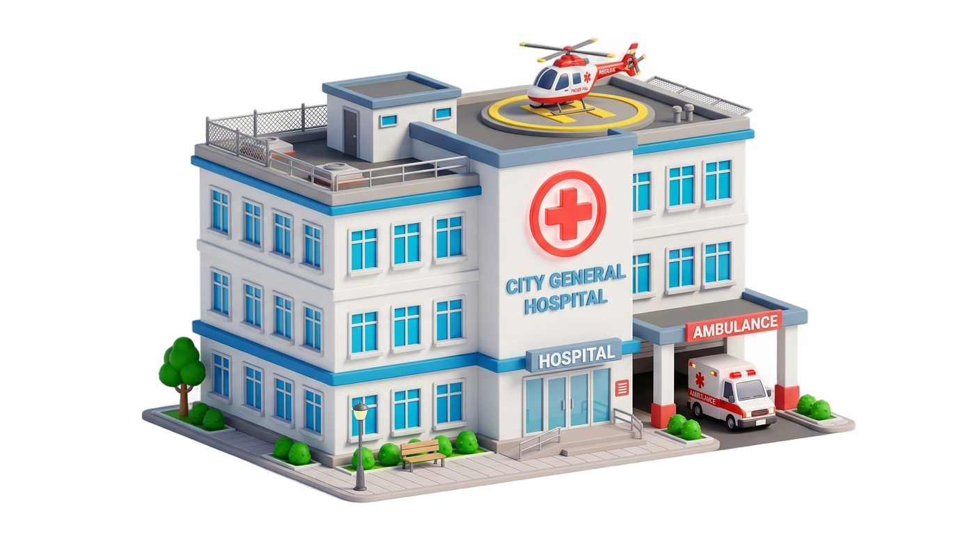hospital 3d png PNG transparent background