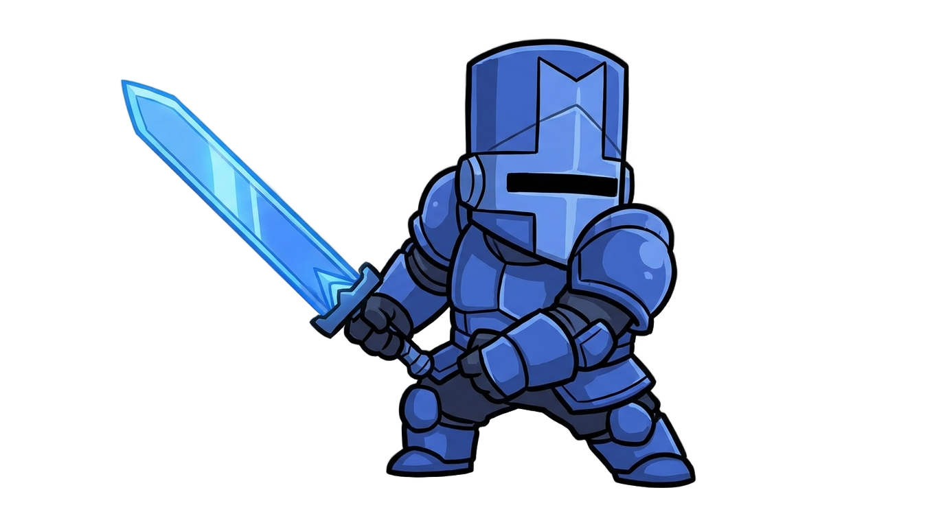 blue knight castle crashers png PNG transparent background