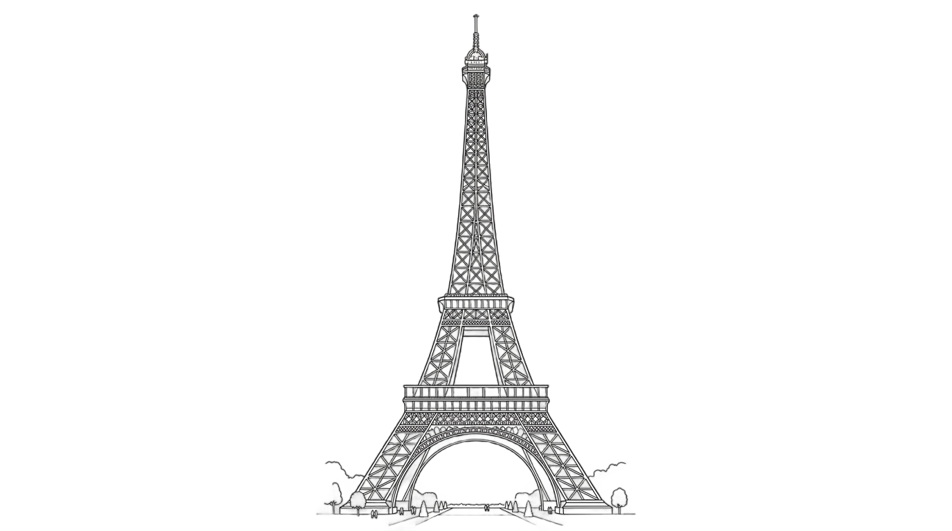 eiffel tower outline png PNG transparent background