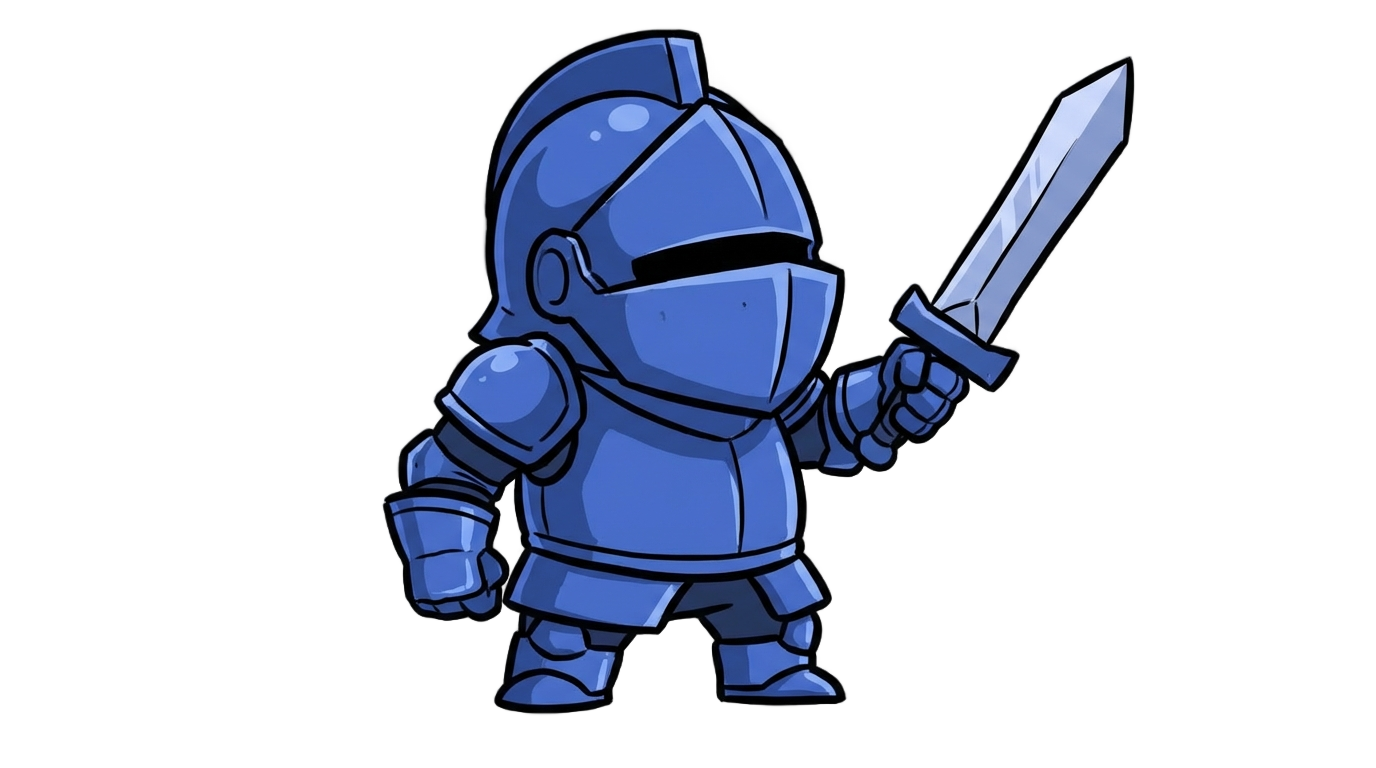 blue knight castle crashers png PNG transparent background