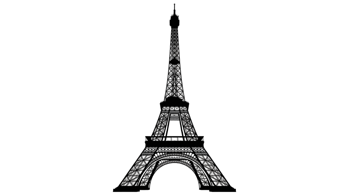 eiffel tower black and white png PNG transparent background