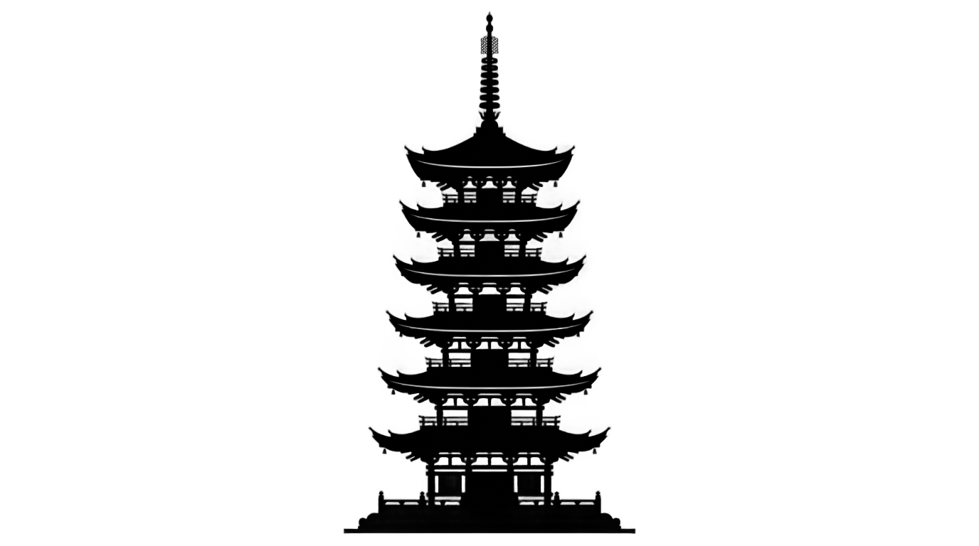japanese temple silhouette png PNG transparent background