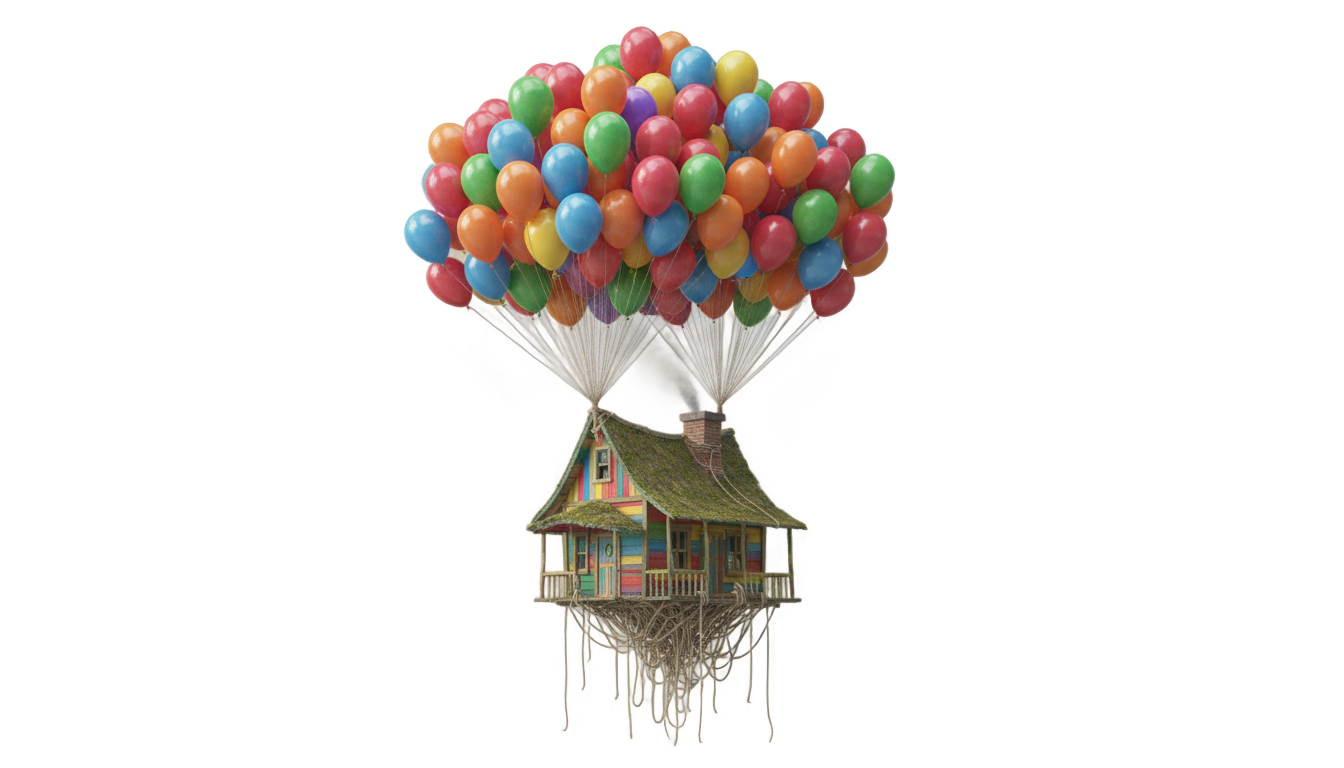 up house with balloons png PNG transparent background