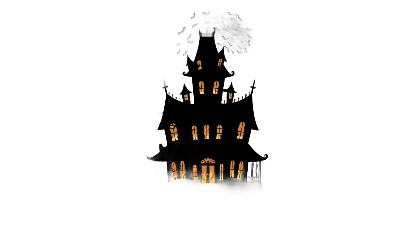 haunted house silhouette png PNG transparent background