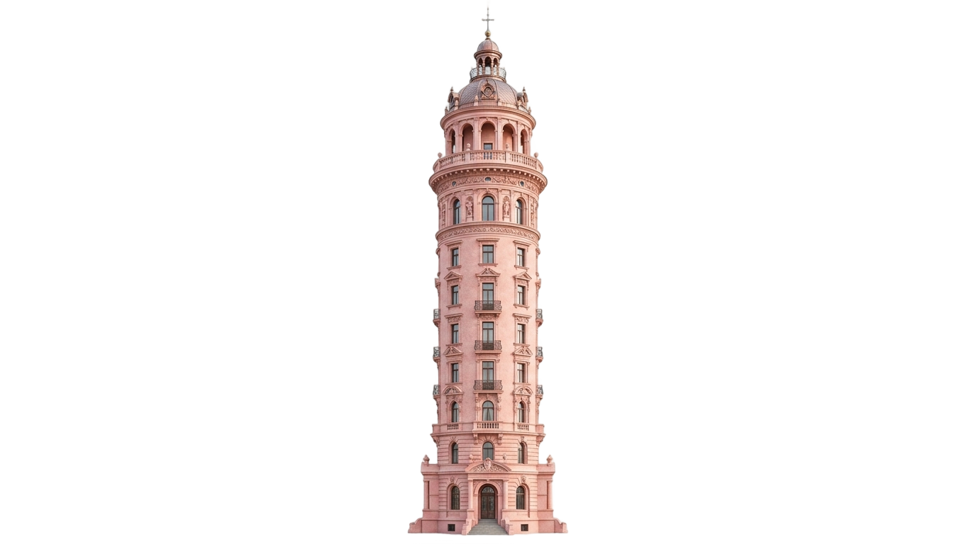pink tower png PNG transparent background