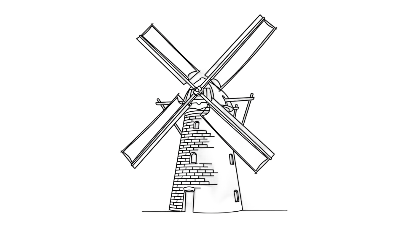 windmill outline png PNG transparent background