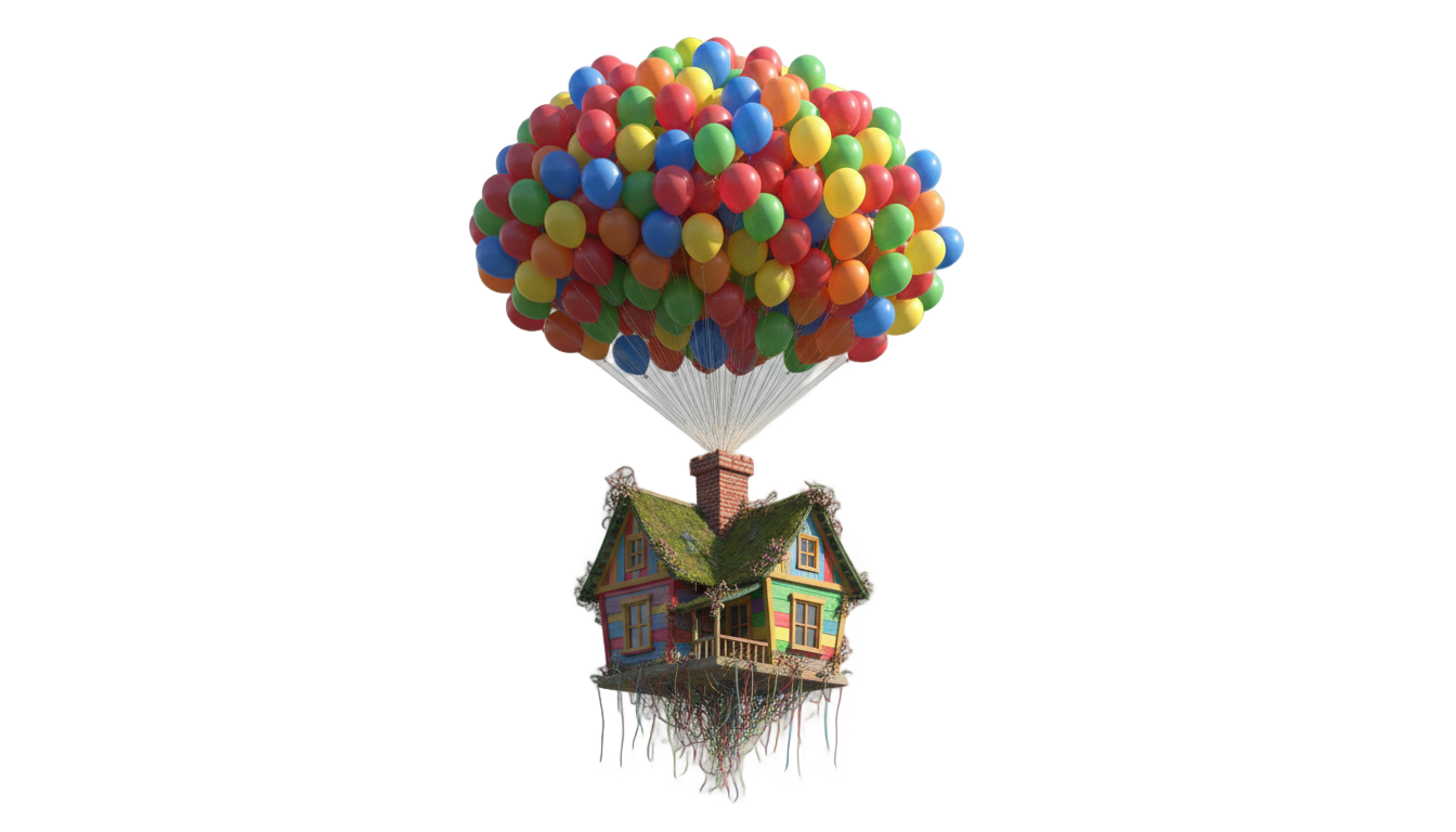 up house with balloons png PNG transparent background
