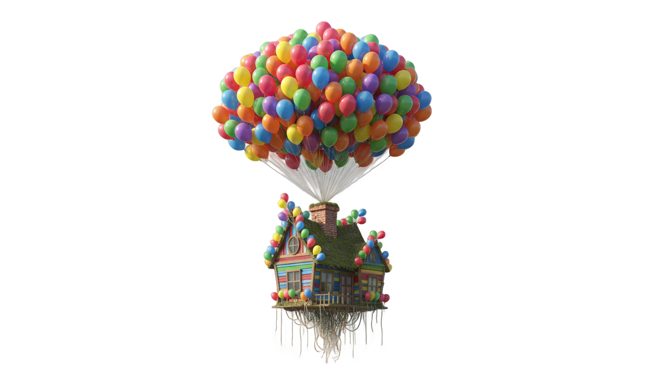 up house with balloons png PNG transparent background
