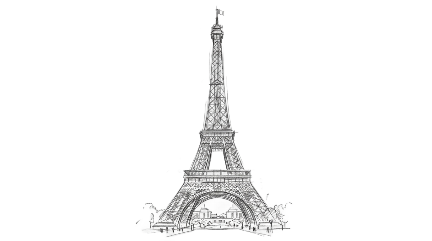 eiffel tower sketch png PNG transparent background