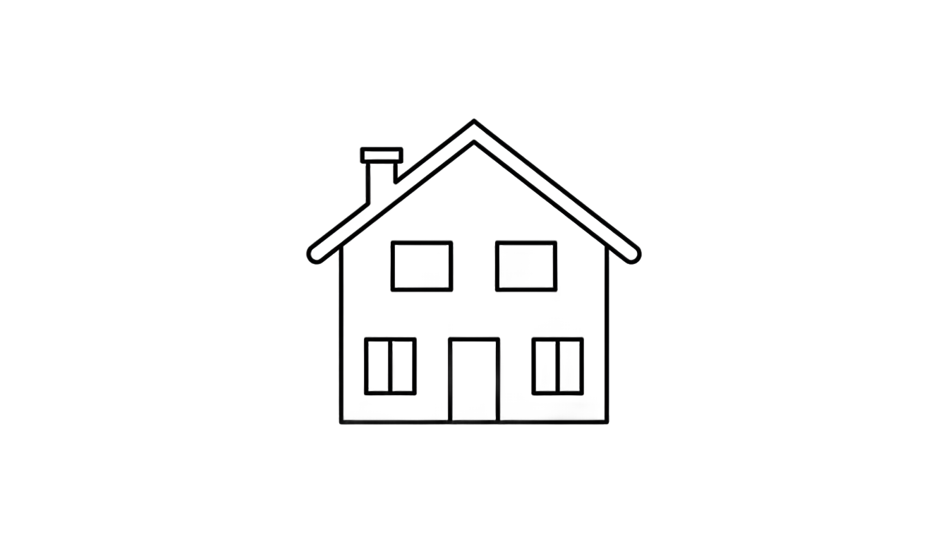 house png black and white PNG transparent background