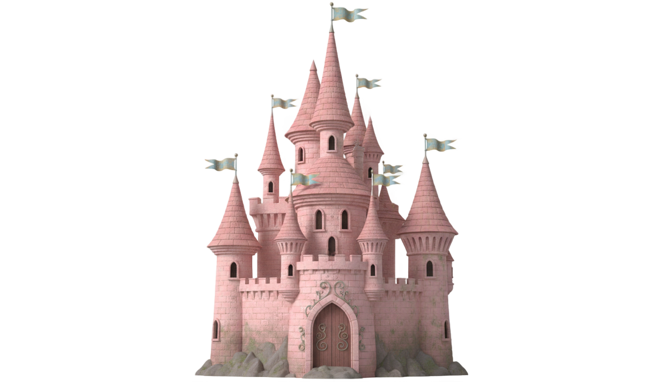 pink castle clipart png PNG transparent background