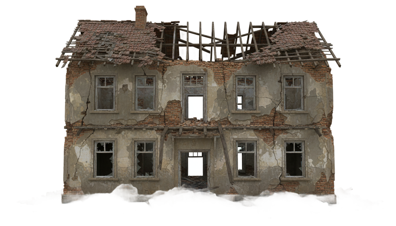 destroyed house png PNG transparent background
