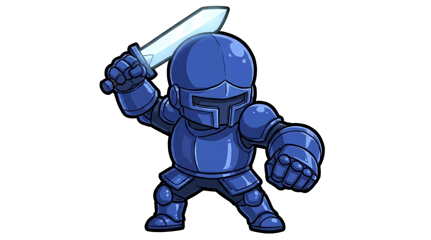 blue knight castle crashers png PNG transparent background