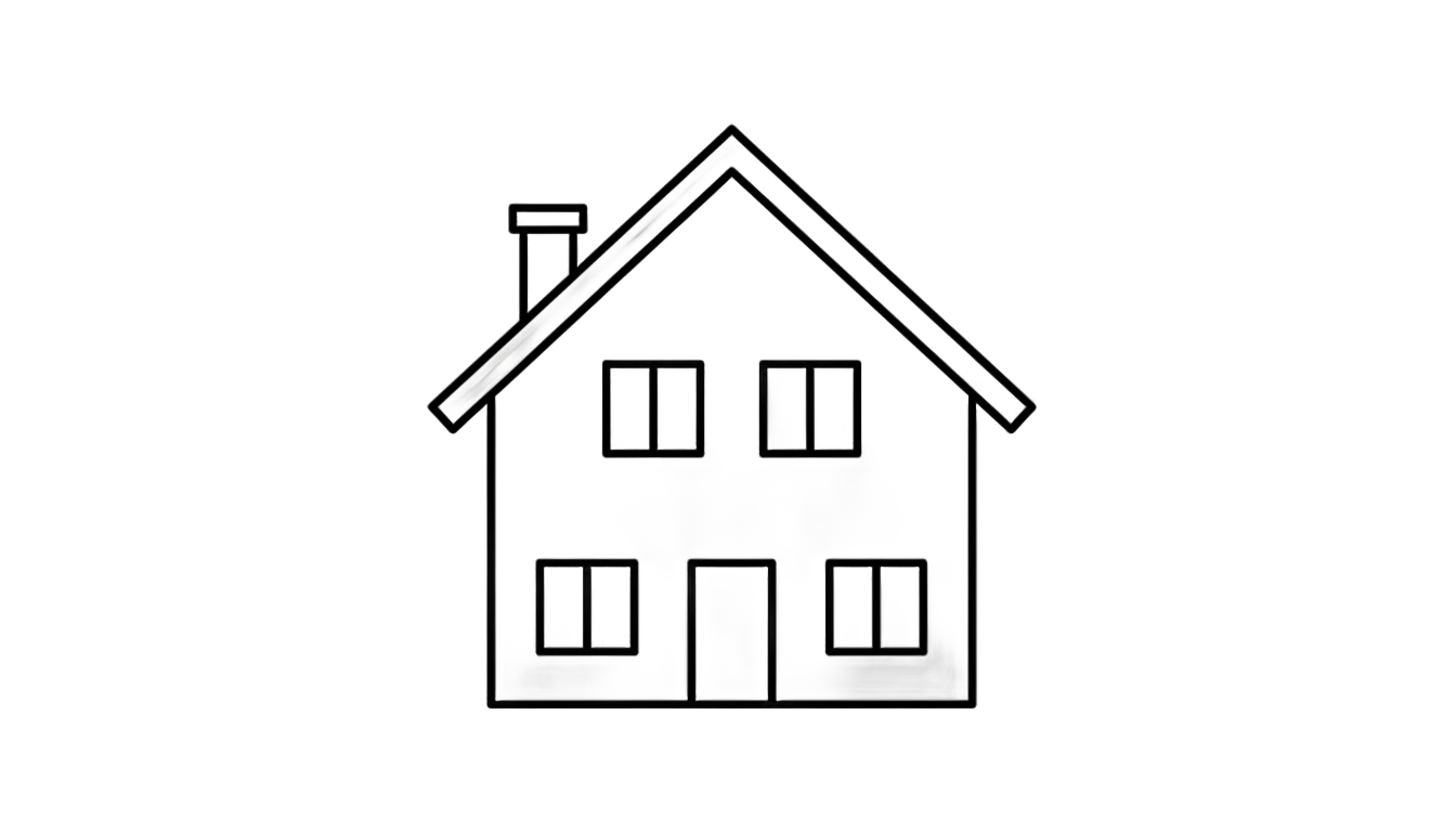 house png black and white PNG transparent background
