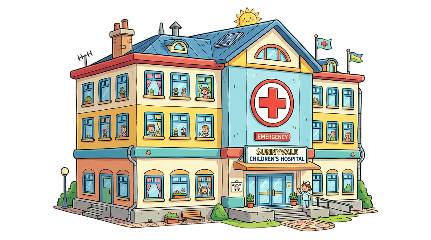 hospital animado png PNG transparent background