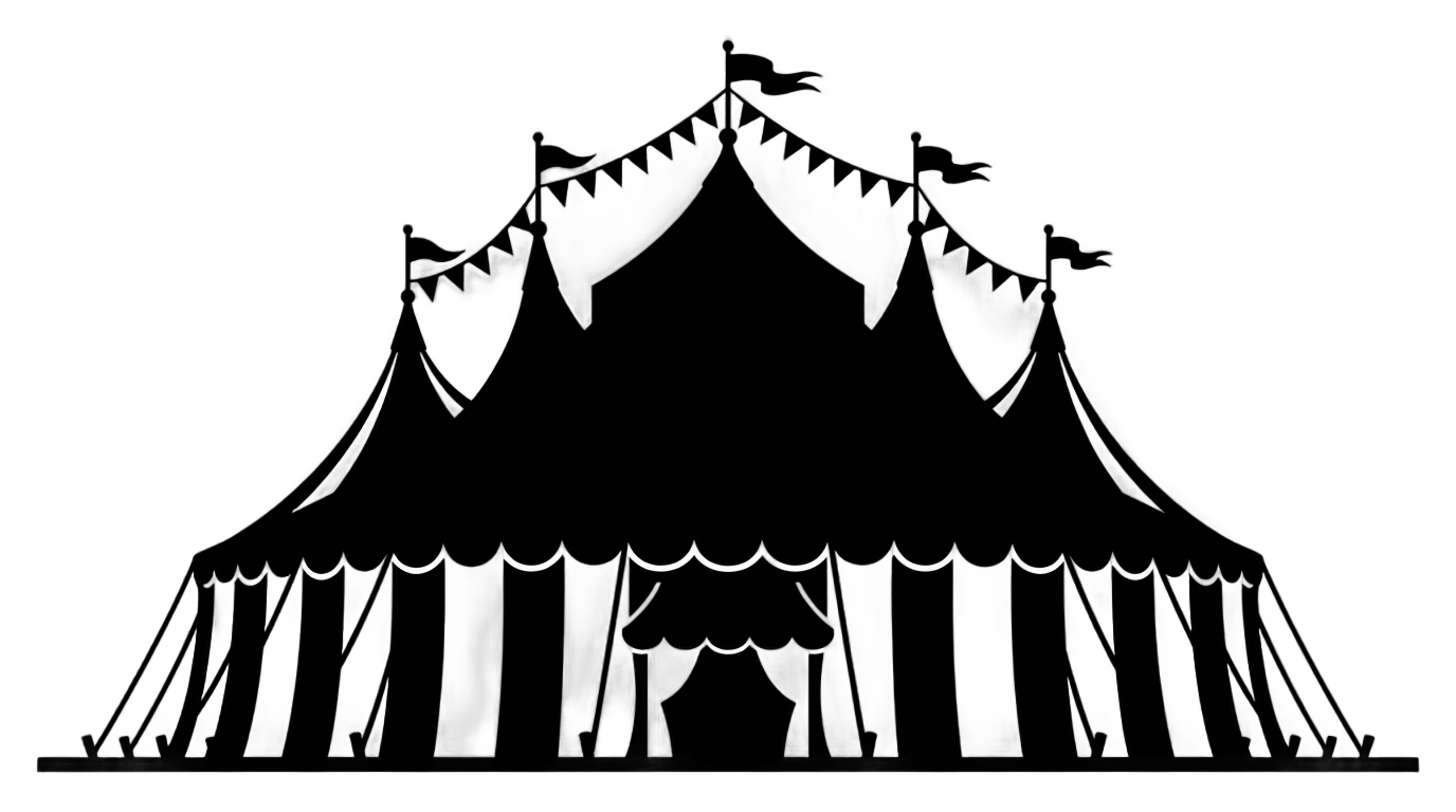 circus tent silhouette png PNG transparent background