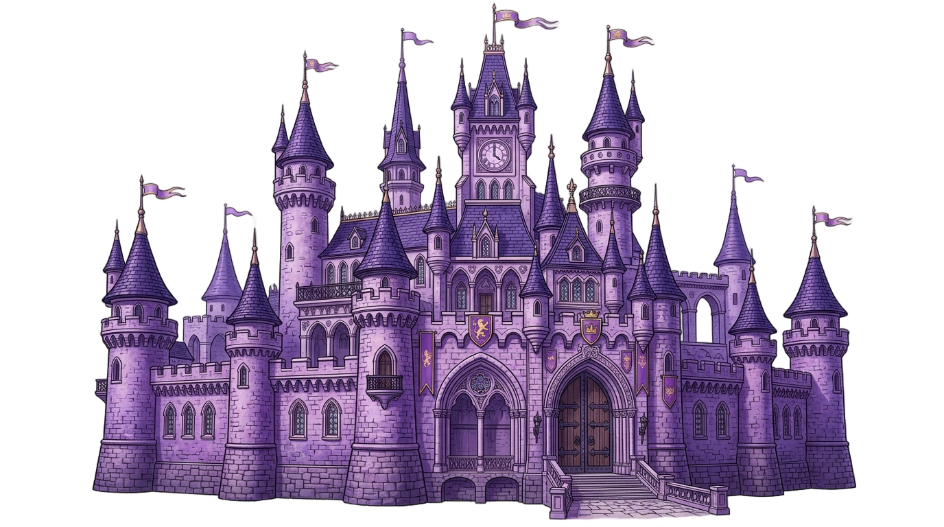 purple castle png PNG transparent background