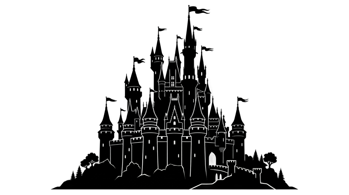 sleeping beauty castle silhouette png PNG transparent background