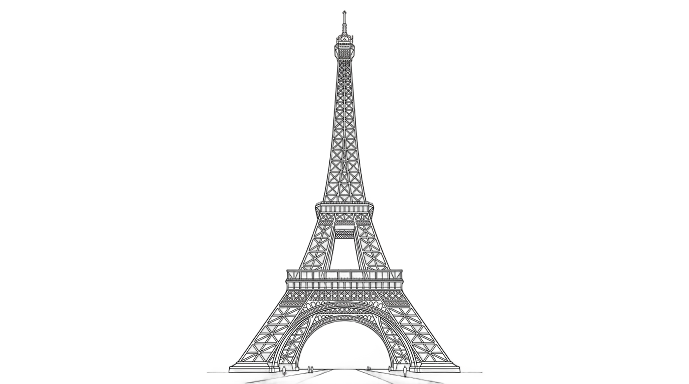 eiffel tower outline png PNG transparent background