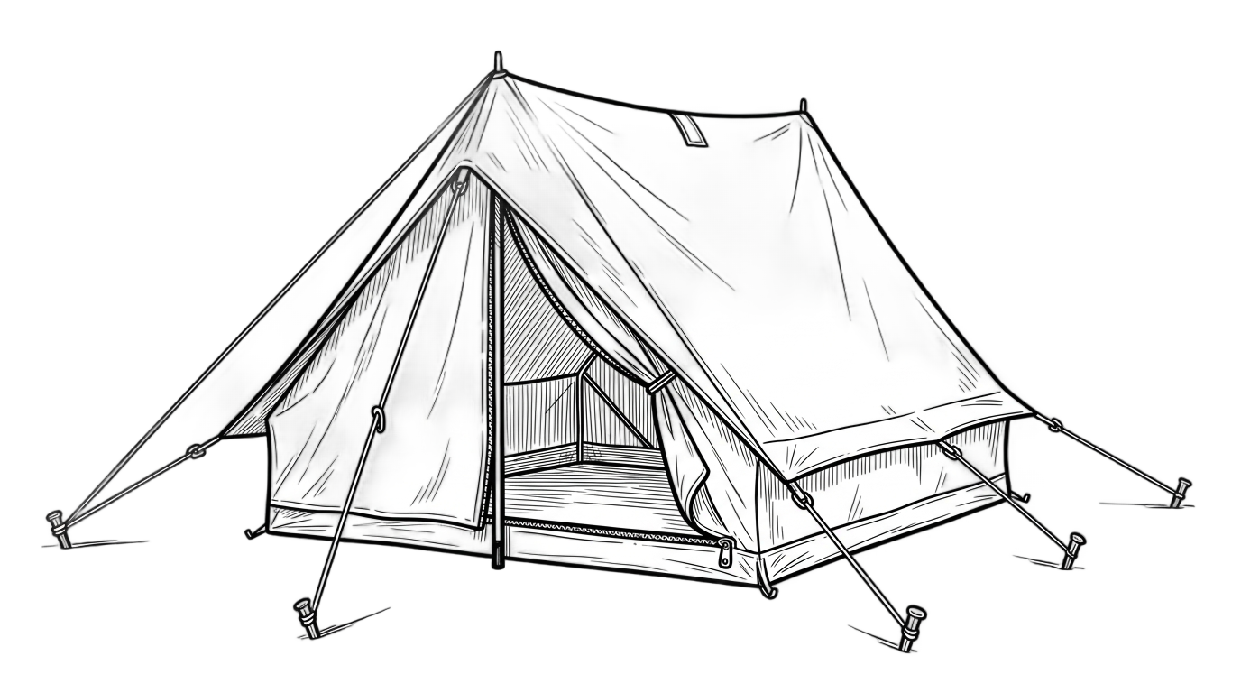 tent png black and white PNG transparent background