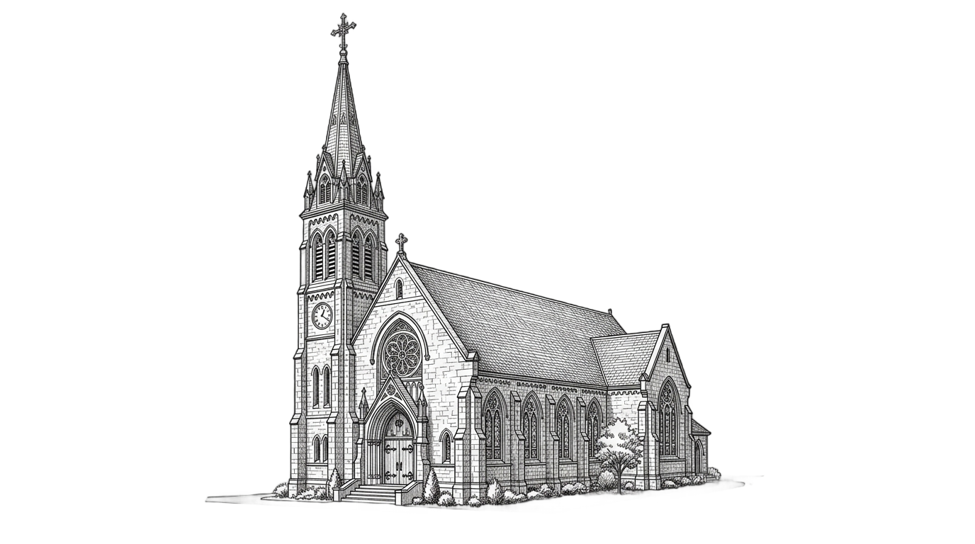 church sketch png PNG transparent background