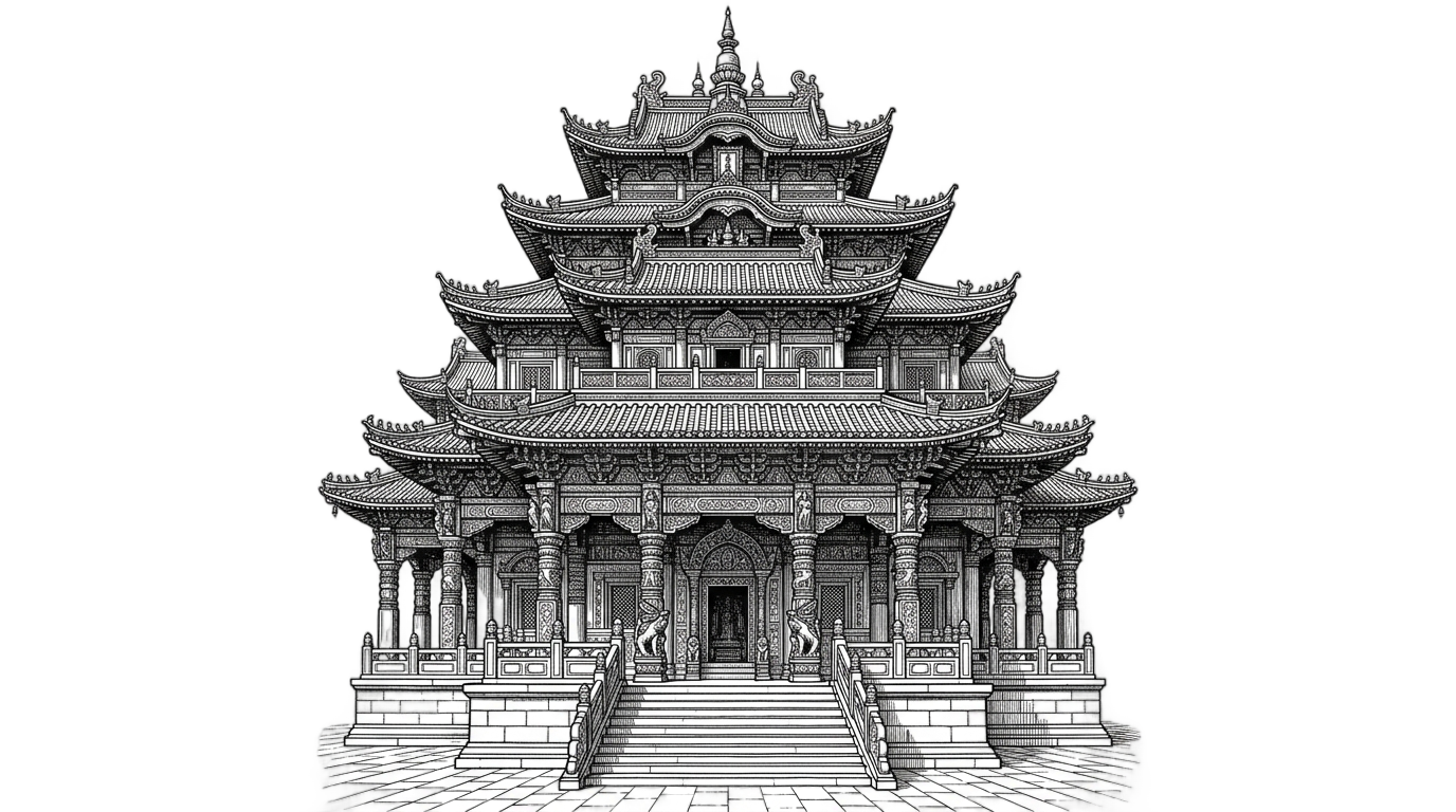 temple png black and white PNG transparent background