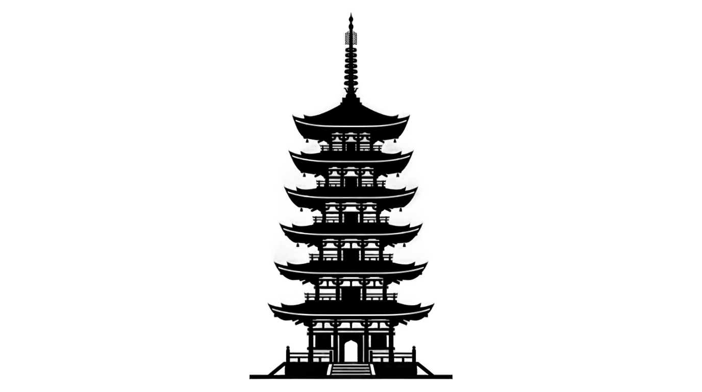 japanese temple silhouette png PNG transparent background