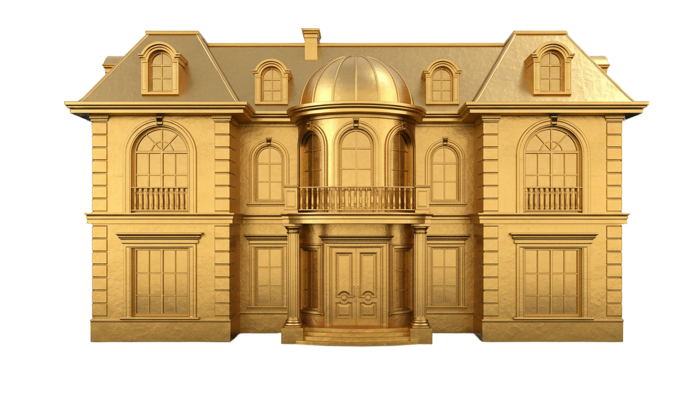 golden house png PNG transparent background